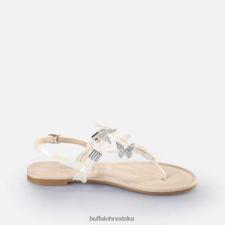 biserno bijela boja Buffalo capri svjetlucave leptir sandale veganske |sandale TDD6T385